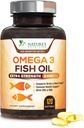Omega 3 Fish Oil 2400 mg – Triple Strength EPA & DHA Grassty Acids for Heart, Brain & Joint Support – Wild-Caught, Burpless, Lemon Flavor Supplement – Natural, Non-GMO, Gluten-Free – 120 Softgels