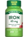 La verità della natura ferro compresse 65mg | 240 Count | 325mg Ferrous Sulfate | Vegan, Non OGM & Gluten Supplemento gratuito
