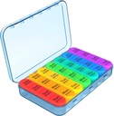 Daviky Pill Organizer, Daily Pill Box 7 giorno, Weekly Pill Organizer 4 volte al giorno, Large Travel Pill Case with 28 Compartment to Hold Medicine, Vitamin and Supplement (Blue)