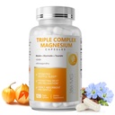 Tripla Magnesio Complesso - Magnesio Glycinate, Taurate & Malate Supplemento con Omega3, Ashwagandha, GABA per il sonno, Cuore del cervello & supporto muscolare - Alta assorbimento e Gentle, Vegan, 120 capsule