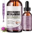 2 Pack Detox e Riparare gocce liquide con cardo del latte, Estratto di carciofo, supplemento del fegato per la pulizia del fegato & Detox, antiossidante, supporto digestivo, vegan - 4 Fl Oz