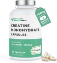 Creapure® Creatine Monoidrato, 150 capsule, 1 grammo per capsula (non polvere o compresse), 30-50 Serve, per la costruzione del muscolo, la resistenza e l'uscita di energia, 3rd Party Tested