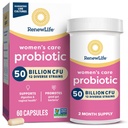Rinnovare la vita Femminile capsule probiotici, 50 miliardi di CFU Garantiti, Supporta pH Balance, Vaginale, Urinario, Digestivo e Immune Salute(2), L. Rhamnosus GG, Dairy, Soia e Gluten-Free, 60 Conte