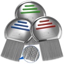 Lice Comb - (Pack of 3) Trattamento dei pidocchi che è individualmente confezionato Louse professionale dell'acciaio inossidabile e Nit Combs Rimuove uova con punte arrotondate per il comfort