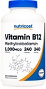 Nutricost Vitamina B12 (metilcobalamina) 5000mcg, 240 Capsule - Capsula Vegetariana, Non OGM, Gluten Free B12 Supplemento