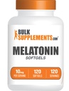 BulkSupplements.com Melatonin 10 mg Softgels - Melatonina per adulti, Supplemento al sonno - 10mg Melatonina per porzione, Gluten Free, 1 Softgel per porzione, 120 Conteggio (Pack of 1)