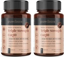 pureclinica Fermented CoQ10 300mg x 180 compresse (2 bottiglie di 90 compresse) - 6 mesi di fornitura. Non OGM, USP Grade. con aggiunta di vitamina C & Black Pepper Extract per l'assorbimento.