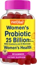 25 miliardi di probiotici per donne gommie con mirtillo e D-Mannose - 12 strati - salute vaginale, supporto digestivo, salute del fegato e salute femminile - 60 gommie