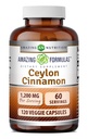Incredibile Formulas Ceylon Cinnamon 1200 Mg | Capsule Vegetariani | Non OGM | Gluten-Free | Made in USA (1 Pack | 120 Count)