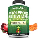 Nutrivein Whole Food Multivitamin per Uomo & Donne – 120 Vegan Multivitaminici Caps per Adulti – Energia quotidiana, Immune & Heart Support – Frutta cruda & Veggie Blend + B Vitamine - Non pensata per bambini