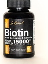 Vitamine Biotina con Collageno e Keratina - Supplemento per la crescita dei capelli per le donne e gli uomini - 15000 mcg Pillole - Vitamine A,D,B1,B2,B3,B5,B6,B12 Complesso - Capsule Vegan sani - 60 Conte