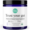 Ora Organic Prebiotici e Probiotici Polvere Supplemento - 20 miliardi di Probiotici, 7 Strains per Migliore Polvere Prebiotica, Non OGM, Probiotici per Donne, Uomini e Bambini - Lavanda Limonata Flavor, 30 Serve