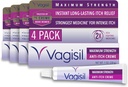 Vagisil Massima Forza Femminile Crema Anti-Itch con Benzocaina per le donne, aiuta a alleviare l'irritazione di lievito, ginecologo testato, azione veloce, lenisce e raffredda la pelle, 1 oz (pacchetto di 4)