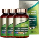 zooone- Lutein Integratore di vitamine per la salute maculare e l'occhio secco, contiene Luteina, Zinco, Vitamine C/E & Zeaxantina per sostenere la salute degli occhi, 90 compresse (3)