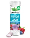 Zenwise Salute Digestivo enzima traspirante menti per la salute del fegato, Delicious Berry Flavor - Enzimi digestivi per Bloating Relief & Gut Support - Multi Enzymes Digestion Supplement - 30 Chewable Tablet