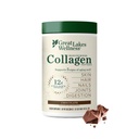 Polvere di peptidi di collagene di grandi laghi per pelle, capelli, unghie, giunti e digestione - aromatizzato al cioccolato - rapido dissolve idrolizzato, non OGM, Kosher - 10 oz