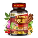 VEGATOT GlucoSavior Berberine Supplemento con Ceylon Cinnamon, Bitter Melon, Gymnema - Supporta Immune, Heart Health & Gastrointestinal Function - Made in the USA (150 Count (Pack of 1))
