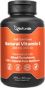 Naturalis Sunflower Vitamin E 268mg (400 IU) con Tocoferoli misti | Vitamina e supporto immunitario | Non OGM, Soia e Gluten Free | 60 Softgels