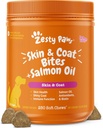 Zesty Paws Salmon olio per cani pelle e cappotto, Omega 3 Fish Oil Chews, Dog Allergy Relief Chews, Itch Relief Supplement, 250 Conte, Salmon Flavor