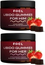 FOCL Femmina e maschio Libido Booster Intimacy Set - 1 mese di fornitura Libido Gummies per uomini e donne con arrapato Goat Weed | Boost Desire, Arousal, Energy, Stamina, Performance, Endurance, Ormone Balance