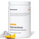 Momentous Vital Aminos Powder Supplement - BCAA & EAA - Punch tropicale - NSF Certificato per lo sport - GMO- & Gluten-Free - 30 Serve - Pacchetto May Vary
