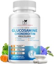 Glucosamina Condroitin MSM Capsule,Glucosamina 1500mg con Collageno, Turco, Integratori Comuni per Uomini,180 Capsule