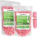 XPRS Nutra Vegan Size 0 Capsule Separati - 1000 Count Premium Capsule Vuoti Separati in Borse - 0 Pillole per Integratore fai da te Riempimento (Pink)