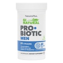 Natures Plus GI Natural Probiotic Men - 30 Capsule - Digestivo &amp; Salute Prostatica, Resistenza Immune - Include Saw Palmetto - Gluten Free - 30 Serve