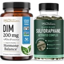 Sulforaphane Complex con 200mg DIM Supplemento per l'equilibrio di estrogeno migliorato per le donne | Advanced Microbeadlet Technology Hormone Balance (60 Serve) con capsule di diindolylmethane (120 Serve)