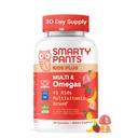 SmartyPants Kids Multivitamin Gummies - Formula migliorata: Omega 3 (DHA/EPA), Vitamine D3, C, B12, B6, Vitamina A, K & Zinc, Gluten Free, Tre Sapori di Frutta, 60 Contenitore (30 giorni)