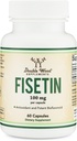 Integratore Fisetin - 100 mg di Flavnonoli Bioattivi, 60 conte (Bioflavonoidi Polyphenols Supplemento Simile a Apigenin, Luteolin e Quercetin) Supporto Senolitico da Legno Doppio