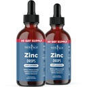 Liquido Zinc Drops for All Ages by NEW AGE - Zinc Sulfate for Immune Support, Vegan, Non-GMO & Gluten Free, 60 Day Supply, 2-Pack