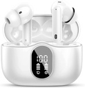 Btootos Wireless Earbuds Bluetooth 5.4 Cuffie Bass Stereo Ear Buds con rumore Cancelling Mic LED Display in auricolari IP7 Impermeabile 36H tempo di riproduzione per laptop Pad Telefoni Sport Workout Bianco