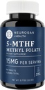 Neurogan L-5-MTHF Methyl Folate Supplemento, 15 mg - Acido folico attivo- Vegan, Gluten-Free & Non-GMO - Supporti Cognitivo, Cardiovascolare & Mood Health - Made in USA, fornitura di 90 giorni