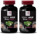 ringiovanimento dei capelli - grigio Hair Reverse - capelli giovanili, pigmentazione dei capelli, ingrandimento del colore, colore naturale Revive, restauro dei capelli, vibranza di ripristino, soluzione di cura dei capelli 2 bottiglie 120 capsule