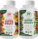 Aamatec Life Fruit and Veggies Integratori con 70 Frutta e Verdura | Integratori Superfood Per Uomo e Donne | Bilancia nutrizionale alimentare | Frutta naturale e Veggie Capsule 120 Capsule