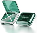DUBSTAR Daily Pill Organizer, 4 scomparti Portable Travel Small Pill Case, Pill Box per Purse Pocket per mantenere le vitamine,Cod Liver Oil,Supplementi e farmaci (Green)