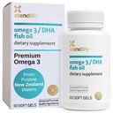 Xtendlife Omega 3 DHA Fish Oil - 1100mg con 700mg DHA e 300mg EPA - Omega 3 6 9 supplemento per cuore e cervello - 1 mese di fornitura (60 conteggio)