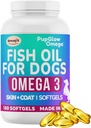 Omega 3 Fish Oil for Dogs - 120 SoftGels - Integratore di pelle e cappotto per cani, Supporta pelle sana, cappotto, articolazioni, cuore e sistema immunitario, supplemento di olio di pesce Premium per cani - Made in USA