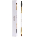 Docolor sopracciglio pennello Duo sopracciglio Spoolie professionale angolato sopracciglio pennello per il rivestimento e la modellazione di Brows, Spoolie per le Brows o Lashes Bianco