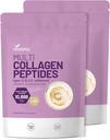 Polvere di peptidi multi collagene di VivoNu, Peptidi di proteine idrolizzate da 16 Oz | Tipo I,II,III,V,X con acido ialuronico, Biotina e vitamina C non aromatizzato Keto Paleo Friendly, Ez Mix in bevande (2LB/2Pack)