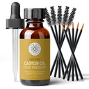 Pure Body Naturals Castor olio per sopracciglia e sopracciglia - 1 Fl Oz Nourishing Brow & Lash Growth Serum - Organic, Hexane Free, Cold Pressed, Unrefined - Siero di crescita sopracciglia e sopracciglia per le donne