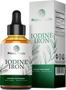 Prime Code [ 2 in 1] Integratore Liquido Iodio con Ferro - Supplemento Iodio Gocce per tiroide 250mcg - Supporta la salute della pelle della tiroide - Organico, Vegan, Non OGM, Alcol e senza glutine