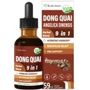 Dong Quai Liquid Supplemento per le donne, Angelica Sinensis Root Extract Tincture Support Menopause & PMS Relief, Hot Flashes, Herbal Blend Drops with Red Clover Fenugreek. 2oz