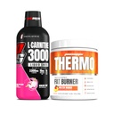 PROSUPPS L-carnitina 3000 Stimolant Liquid Shots (31 Serve, Dragon Fruit) e Thermo Fat Burning Thermogenic Powder (25 Servings, Molten Mango) Bundle