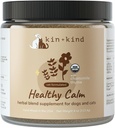 kin+kind Healthy Calm Supplement per cani e gatti - Vet Formula naturale formulata con camomilla biologica, timo, mela Pomace, zenzero e cocco- Made in USA - 4 once (Medium)