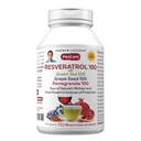 ANDREW LESSMAN Resveratrolo-100 con tè verde 100 Uva Seed 100 Pomegranate 100mg - 60 capsule - Quattro potenti, antiossidanti protettivi.