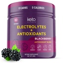 Polvere di elettroliti antiossidante di Keto Vitals - Blend Keto Electrolytes con Potassium, Magnesio, Sodio, & Calcium - senza polvere di miscela e idratazione dell'elettrolita di zucchero, 60 Serve, BlackBerry