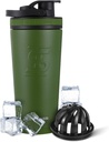 Bottiglia di agitatore in acciaio inossidabile isolata | 26oz, verde | Freddo per 30+ ore | Coppa isolata con Agitatore Twist-on | Bottiglia senza odori per le scure proteiche, acqua, lisciotte, cocktail