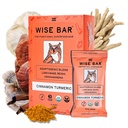 WISE BAR Adaptogen Mushroom Nutrition Bars with Reishi, Lions Mane & Ashwagandha, Organic Vegan & Gluten Snacks gratuiti per la messa a fuoco naturale, Energy & Immunity Support, Cinnamon Turmeric Flavor, 12 Count